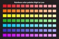 Rainbow color palate low to high. vector illustration