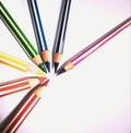 Rainbow color pensil in a white background Royalty Free Stock Photo