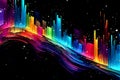 Rainbow Color Splash series, Fractal paint background design. space inspirations Royalty Free Stock Photo