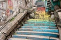 Rainbow color stairs in Hong Kong Royalty Free Stock Photo