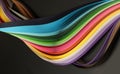 Rainbow color strip wave paper. Abstract texture horizontal long background