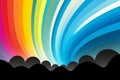 a rainbow colored background with a black background Royalty Free Stock Photo