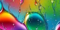 A rainbow colored background with water drops. Generative AI Royalty Free Stock Photo