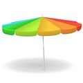 Rainbow colored beach umbrella. Royalty Free Stock Photo