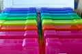 Rainbow colored boxes for organizing Royalty Free Stock Photo