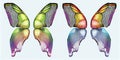 Rainbow Colored Butterfly Wings Set, Made with Generative AI Royalty Free Stock Photo