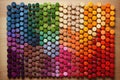 rainbow-colored candies arranged in a creative design Royalty Free Stock Photo