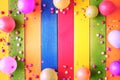 Rainbow Colored Carnival Background And Copy Space
