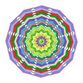Rainbow colored chevron mandala with layered geometric shapes for a bright and playful abstract background Royalty Free Stock Photo