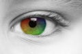 Rainbow Colored Childs Eye Royalty Free Stock Photo