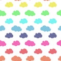 Rainbow colored cloud pattern seamless vector Royalty Free Stock Photo