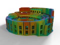 Rainbow colored Colosseum 3D model Royalty Free Stock Photo