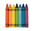 Rainbow of colored crayons Royalty Free Stock Photo