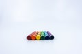 Rainbow colored crayons on white Royalty Free Stock Photo