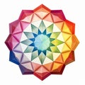 Multifaceted Cubist Star Circle Sculpture On White Background