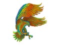 Rainbow colored detailed flying eagle