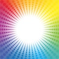 Rainbow Colored Dot Pattern Background White Center Royalty Free Stock Photo