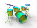 Rainbow colored drums Royalty Free Stock Photo