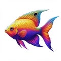 Rainbow Colored Fish Illustration Royalty Free Stock Photo