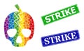 Rubber Strike Stamps and Rainbow Gradient Dotted Death Strike Mosaic