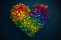 Rainbow colored heart. Generate Ai