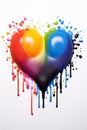 a rainbow colored heart with dripping paint Royalty Free Stock Photo