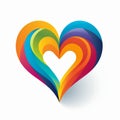 a rainbow colored heart shape on a white background Royalty Free Stock Photo