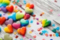 rainbow-colored hearts, to convey a message of love and unity for the entire spectrum of identities Royalty Free Stock Photo