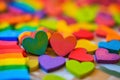 rainbow-colored hearts, to convey a message of love and unity for the entire spectrum of identities Royalty Free Stock Photo