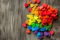 rainbow-colored hearts, to convey a message of love and unity for the entire spectrum of identities Royalty Free Stock Photo