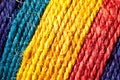 Rainbow-colored hemp rope Royalty Free Stock Photo