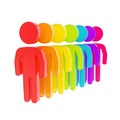 Rainbow colored human figure emblems isolated Royalty Free Stock Photo