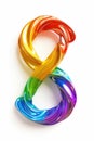 Rainbow colored infinity symbol made of metal Royalty Free Stock Photo