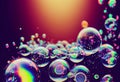 Rainbow colored iridiscent bubbles Royalty Free Stock Photo