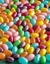 Rainbow colored jellybeans at Easter