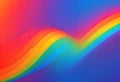 rainbow colored lines are shown on a blue background