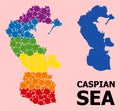 Spectrum Mosaic Map of Caspian Sea for LGBT