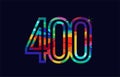 rainbow colored number 400 logo company icon design Royalty Free Stock Photo