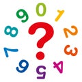 Rainbow Colored Numbers And A Red Question Mark