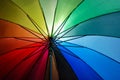 Open rainbow colored umbrella closeup Royalty Free Stock Photo