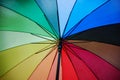 Open rainbow colored umbrella closeup Royalty Free Stock Photo