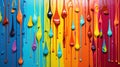 a rainbow colored paint dripping down Royalty Free Stock Photo