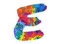 Rainbow colored paint letter e logo icon Royalty Free Stock Photo