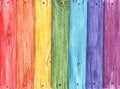 Rainbow colored painted on old wood background. Royalty Free Stock Photo