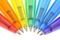 Rainbow of colored pens Royalty Free Stock Photo