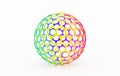 Rainbow colored perforated ball