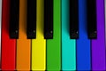 Rainbow colored piano