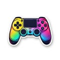 Rainbow-Colored PlayStation Controller Sticker Design Generative AI Royalty Free Stock Photo