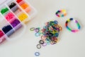 Rainbow colored rubber bands Royalty Free Stock Photo