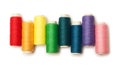 Rainbow colored set of threads isolated